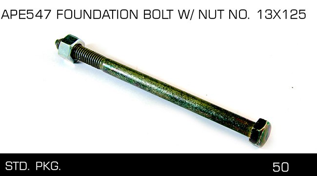 APE547 FOUNDATION BOLT W NU T NO 13X125 APE547 FOUNDATION BOLT W NU T NO 13X125